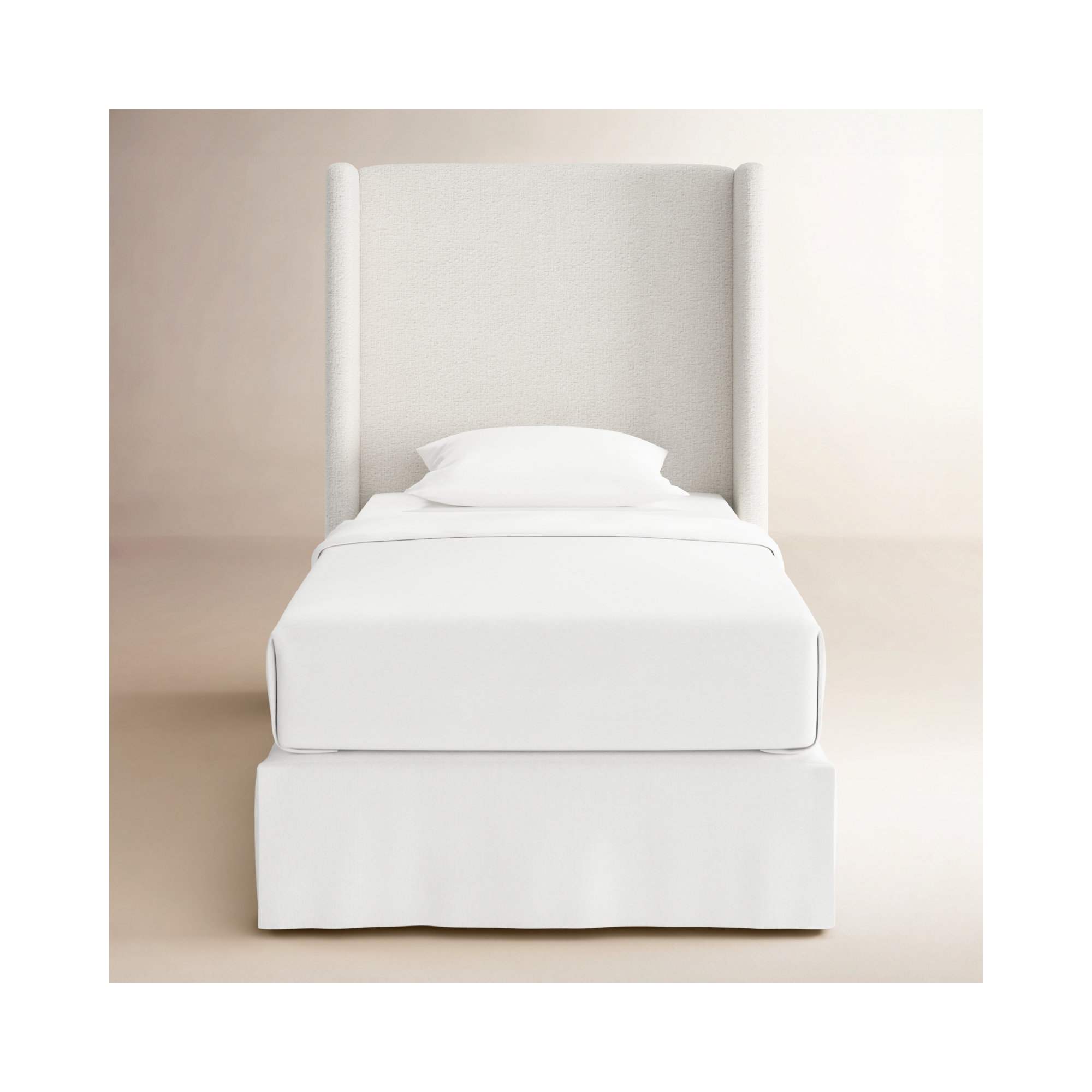 Upholstered Headboard, Twin, Classic Snow Boucle