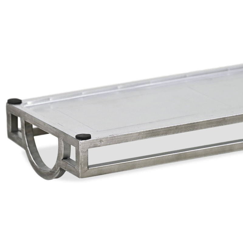 Plateau à miroir rectangulaire mince Verena - argent, Argent argent, L 24 po x P 6,63 po x H 1,63 po