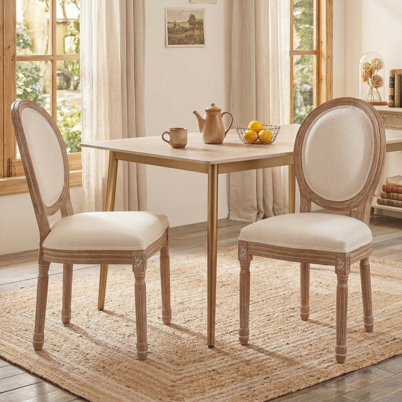 Ensemble de 2 chaises de salle à manger H 37,7 po French Provincial