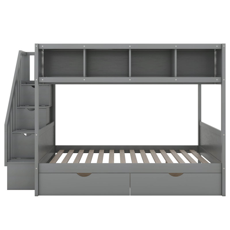 Jannell Kids Twin Over Full Bunk Bed, Gray