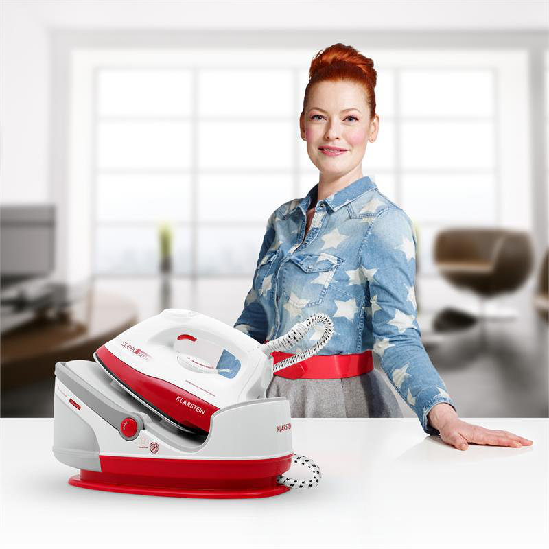 Klarstein 2400 Watt Garment Steamer, White/Blue