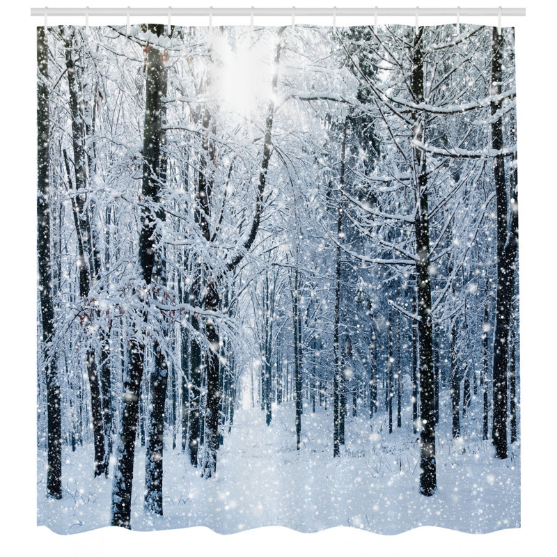 Winter Shower Curtain Set + Hooks, 70" H x 69" W