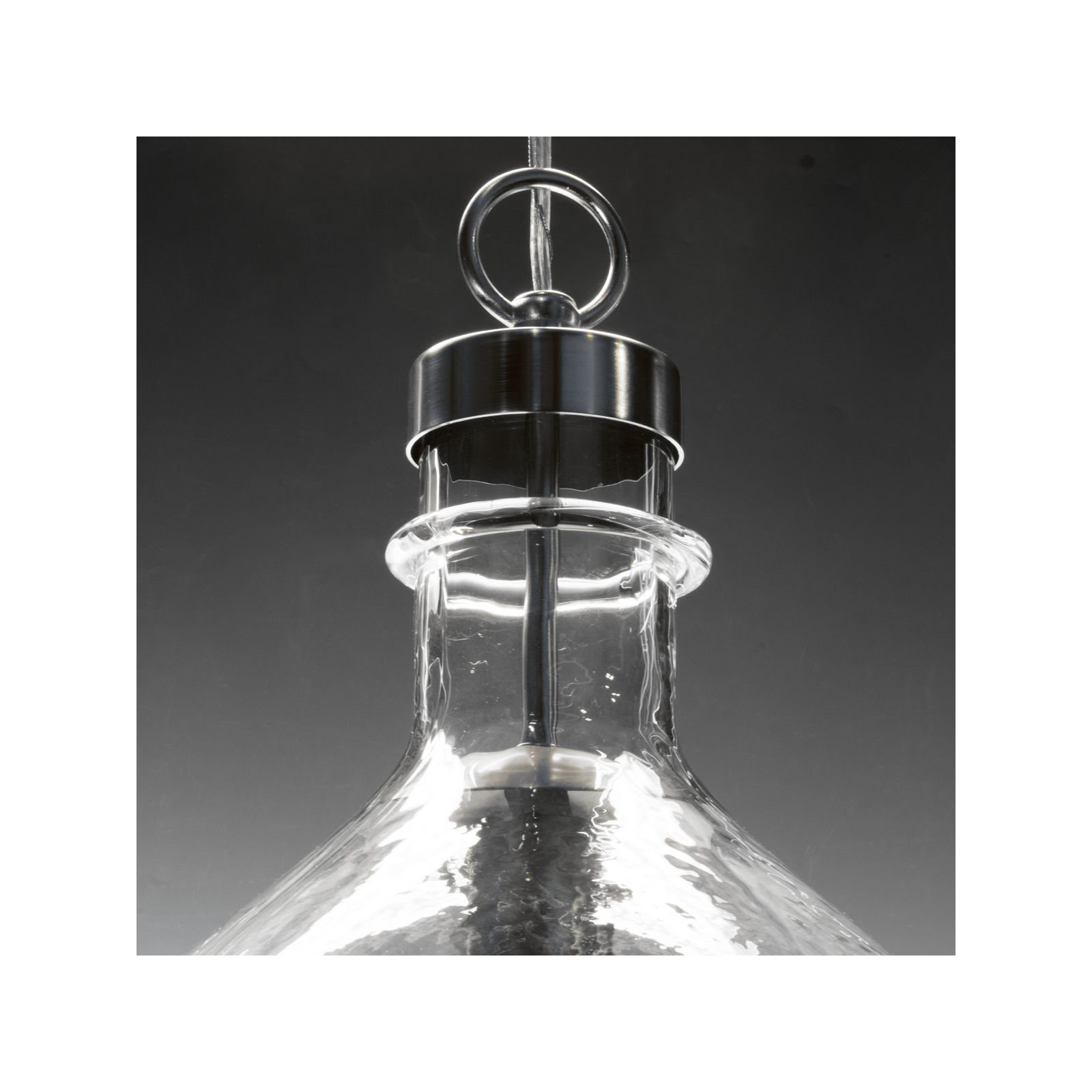 Rochester Single Light Glass Dimmable Pendant, Brushed Nickel