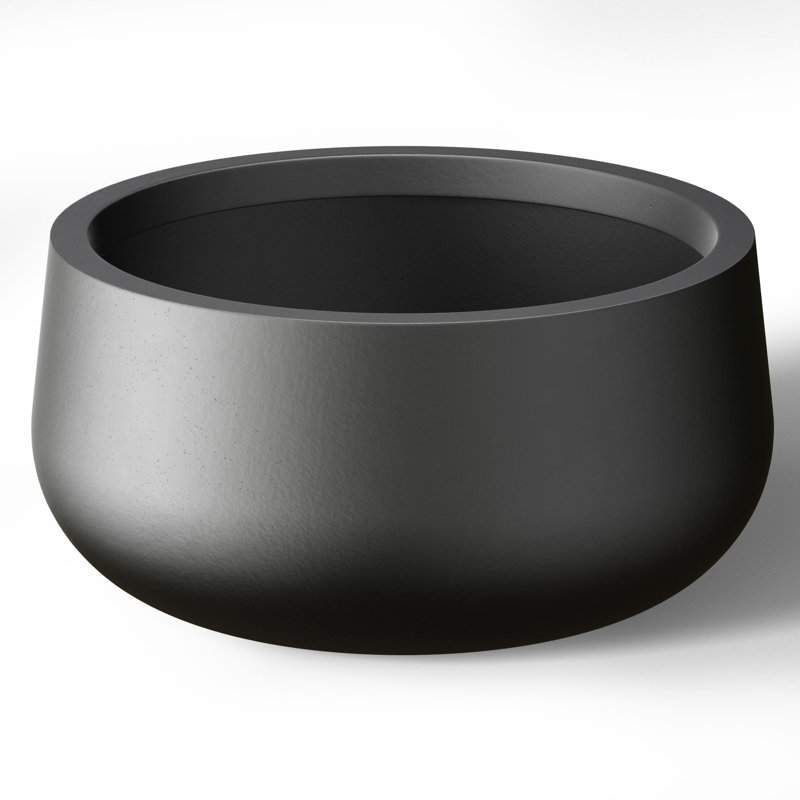 Renfrew Handmade Pot Planter, 10" H x 19" W x 19" D, Charcoal Black
