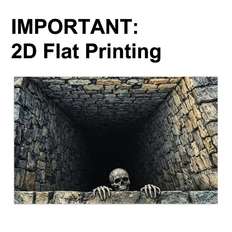  Tapis d'entrée antidérapant pour l'extérieur, 24 po x 36 po, entrée 3D en squelette, 3D pit skeleton stone entrance, 24"x36"