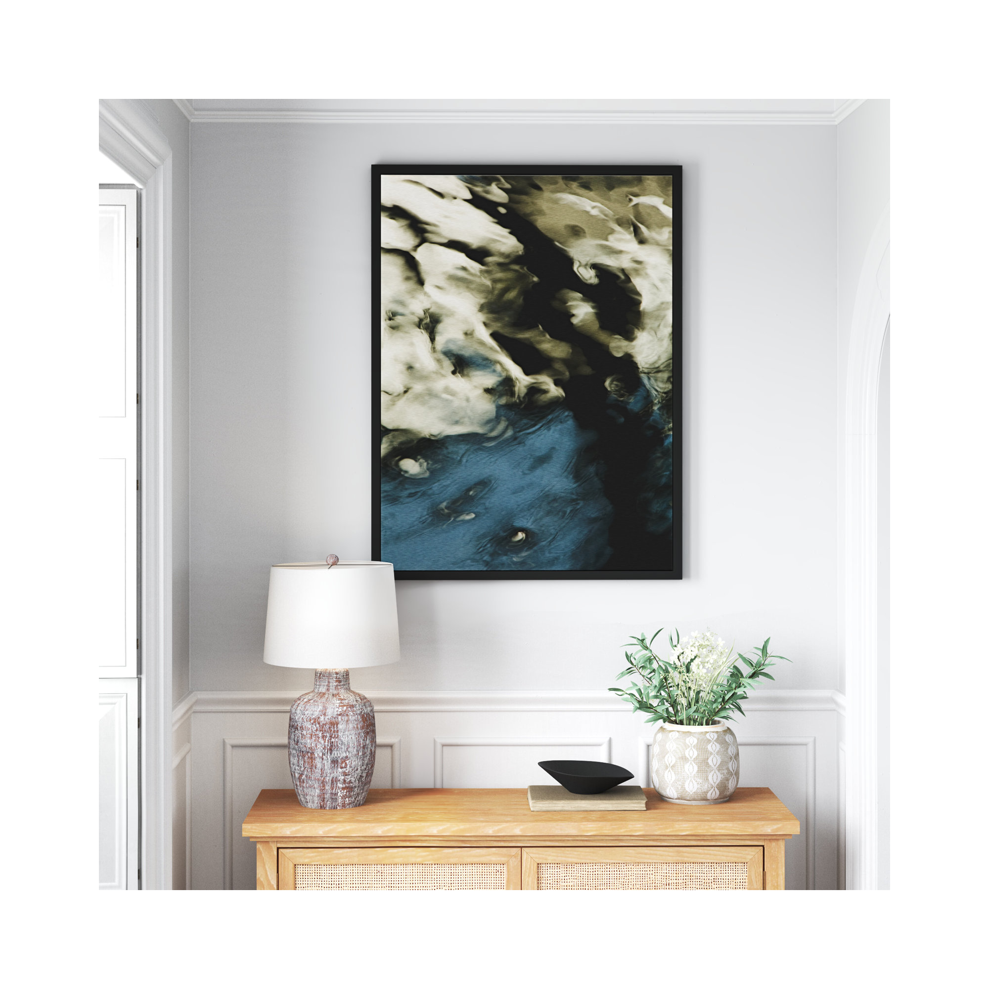 Phoenix Rising by Geoffrey Baris, Black Framed, 48" H x 36" W x 2" D