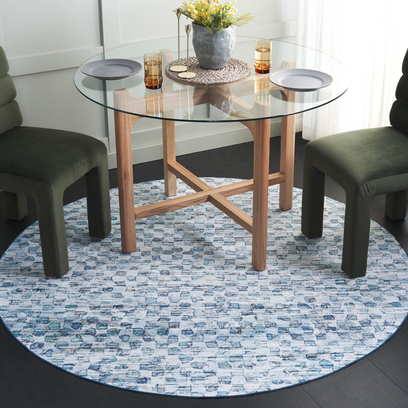 Athiran Performance Machine Washable Abstract Rug, Round 6'