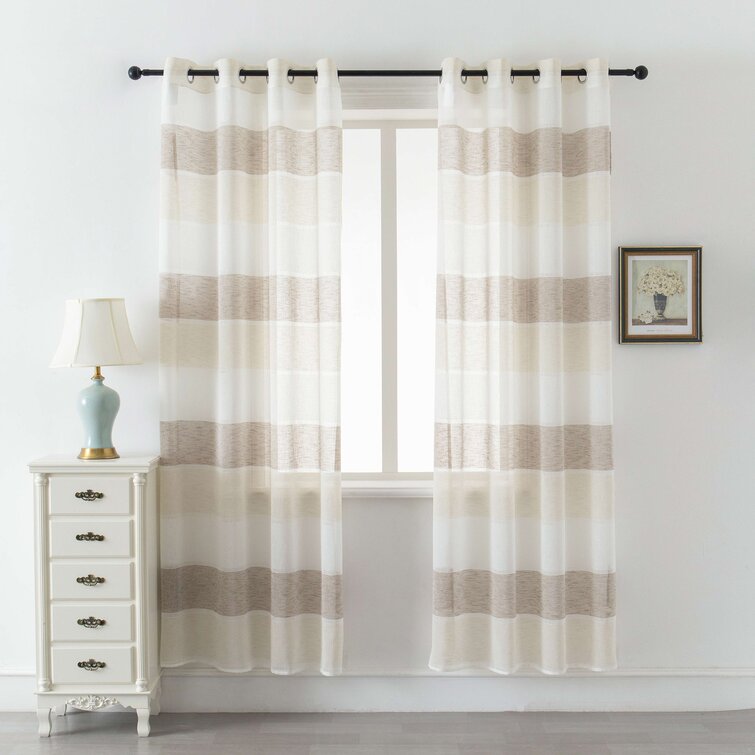 Gerson Striped Single Curtain Panel