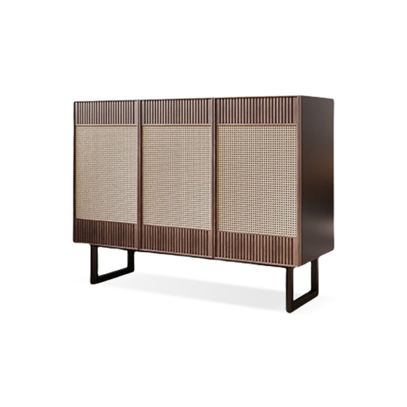 Modern Nut-Brown Solid Wood Sideboard