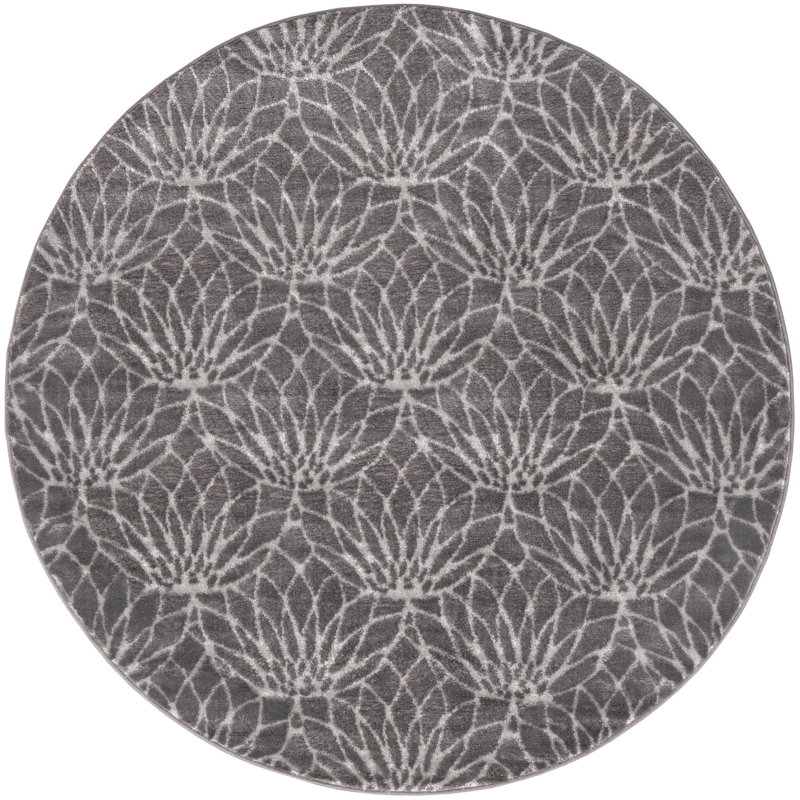 Glitzy Geometric Indoor Rug, Round 5'3"