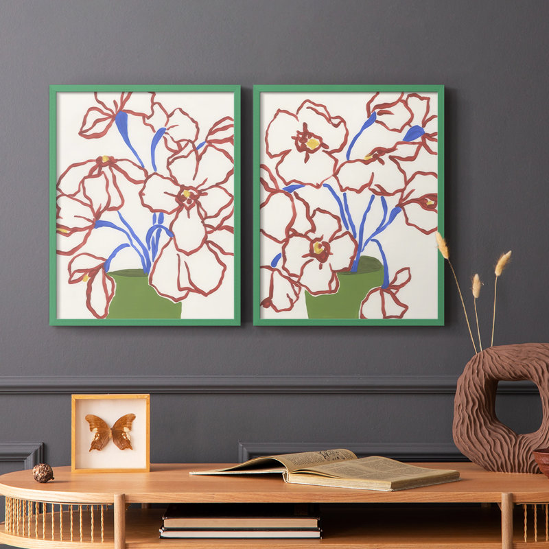 «Petal Perimeter I», reproduction encadrée de qualité supérieure - prête à être accrochée - aucun clou requis - aucun clou requis