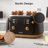 Vonshef 4 Slice Toaster - Nordic Matte Black Design, 6 Browning Settings, Wide Slots, Defrost, Reheat And Cancel Functions, Removable Crumb Tray, High Lift Lever & Cord Storage