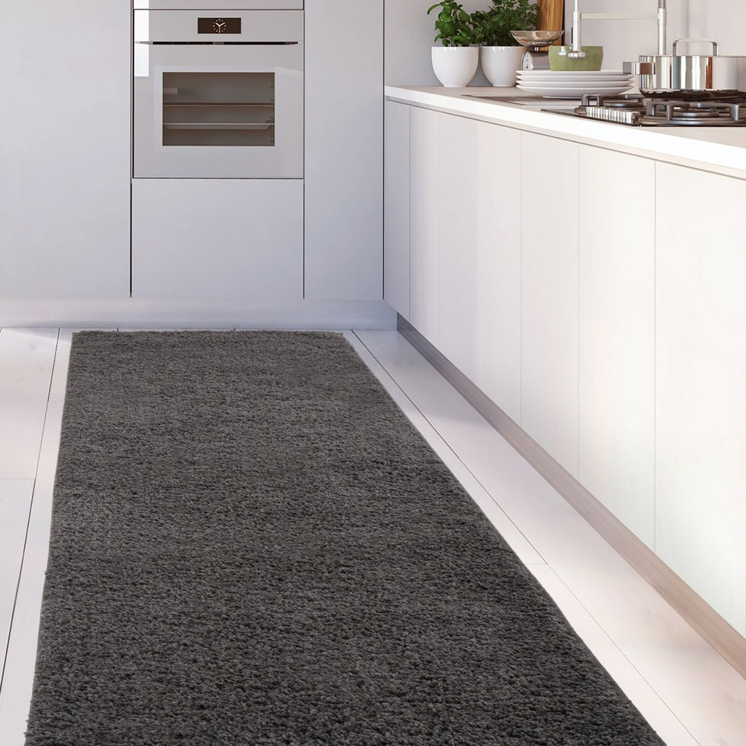 Myshaggy Collection Rugs Solid Design in Dark Grey