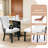 2PCS Modern Velvet Wingback Tufted Solid Wood Upholstered Dining Chairs (Set of 2)-980620835
