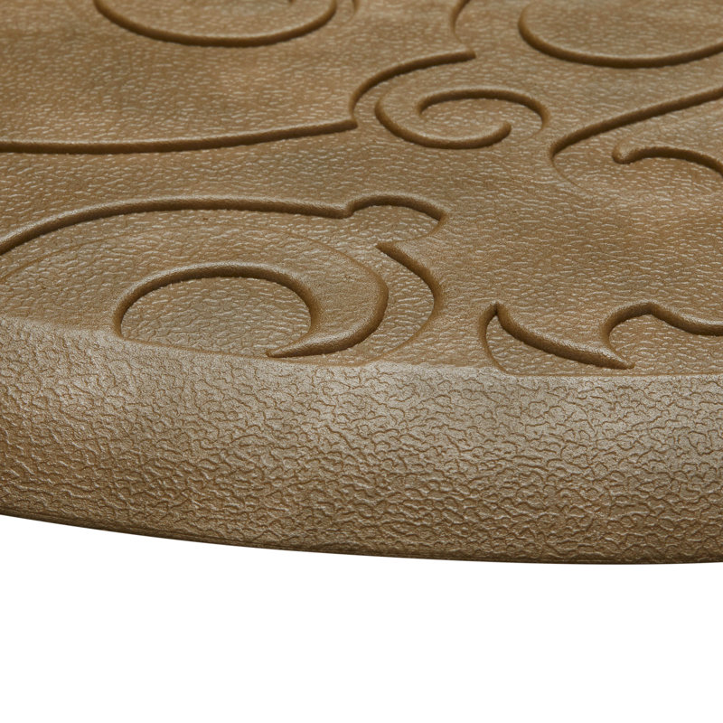 Embossed Soothing Comfort Anti-Fatigue Mat, Beige, Semi-circle 1'5" x 4'