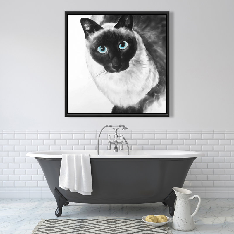 Chat siamois aux yeux bleus - Toile encadrée pour la décoration intérieure
