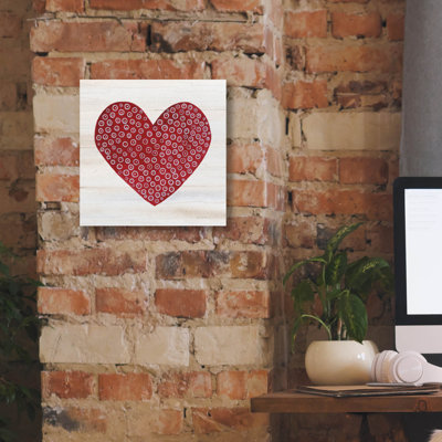 "Epic Graffiti" Rustic Valentine Heart 3 "par Kathleen Parr, art mural sur toile, 12 po x 12 po