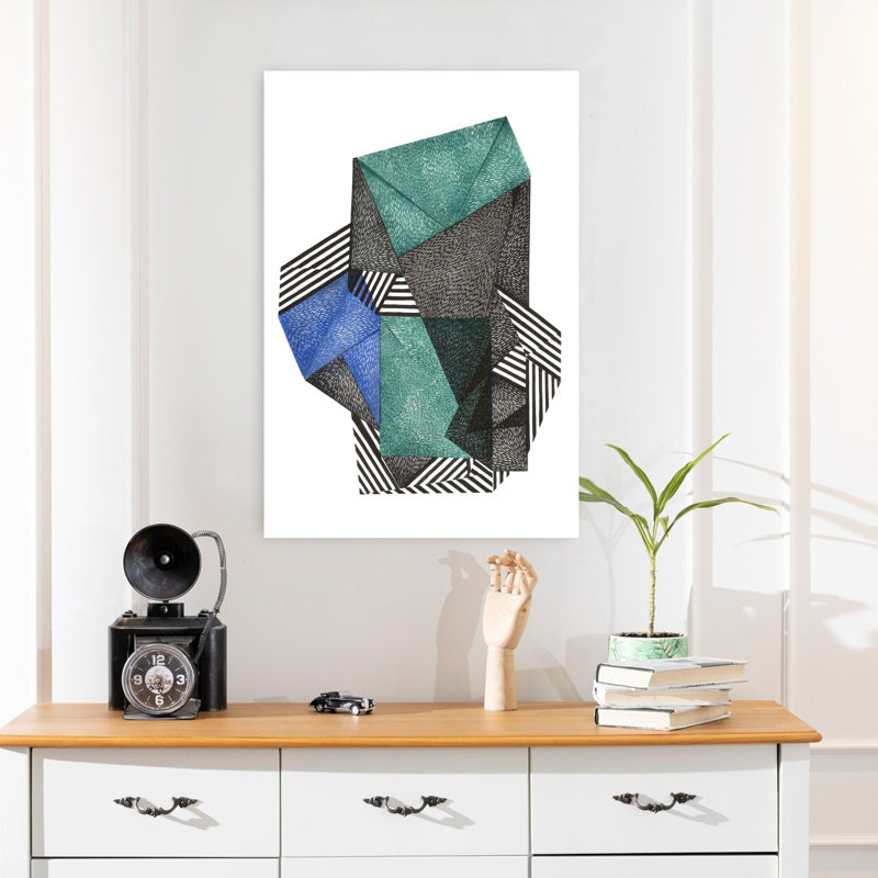 Art contemporain abstrait géométrique, H 24 po x l 16 po