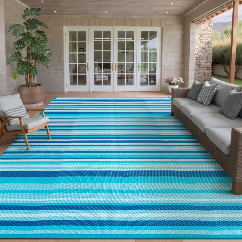 Tapis d'extérieur réversible imperméable Ellie, Rectangle 9 pi x 12 pi