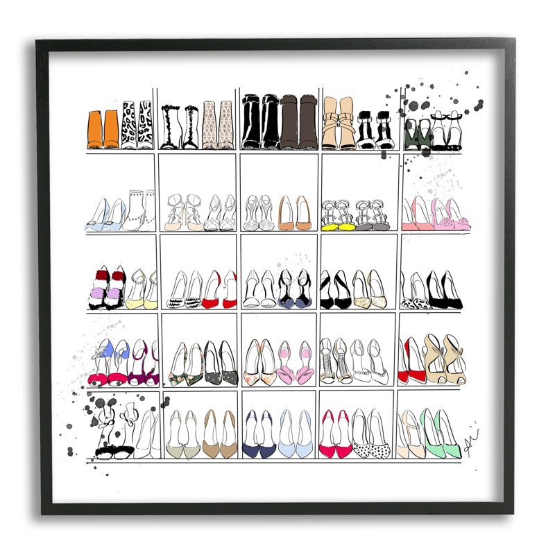 «Fashion Heels», art giclée par Alison Petrie, Giclée encadrée noir minuit, H 12 po x l 12 po x P 1,5 po
