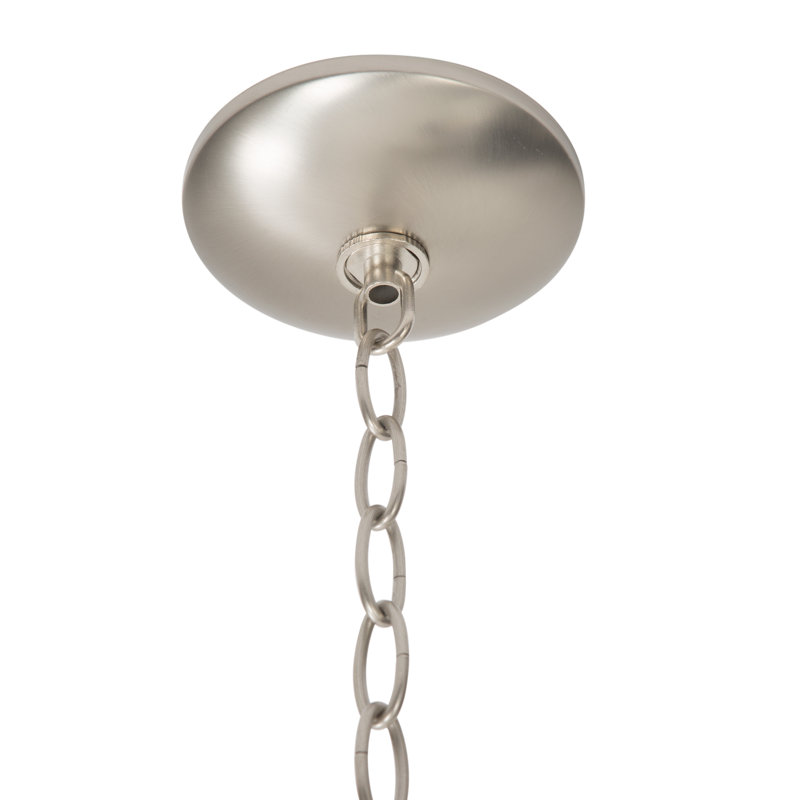 Barnesville Glass Semi Flush Mount, Satin Nickel