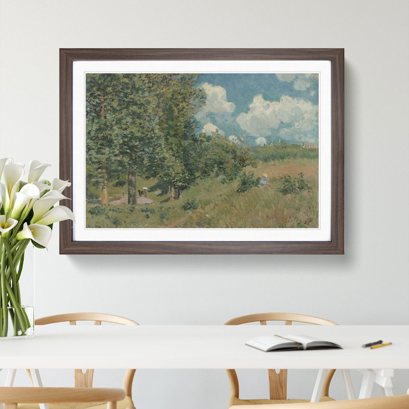 Versailles Route by Alfred Sisley - Picture Frame Painting, 27cm H x 36cm W x 2cm D, Walnut Framed