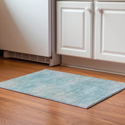 Premium Machine Washable Prisco Aqua Rug