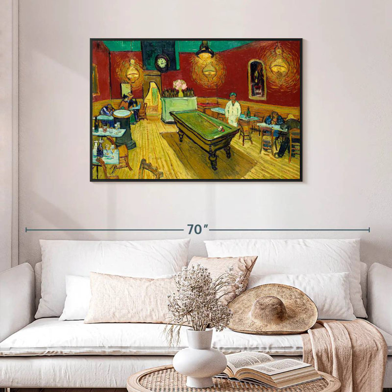 The Night Cafe, Cadre flottant noir, 43 po x 29 po