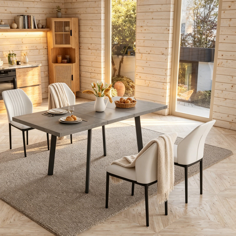Keiah 4 - Person Butterfly Leaf Dining Set, White