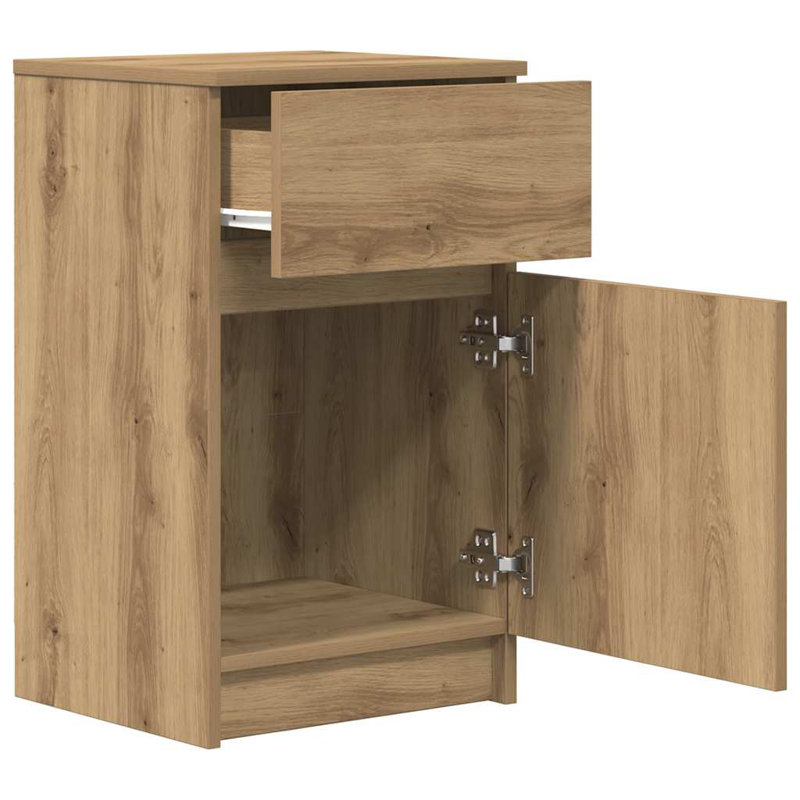 Bedside Cabinet 39X35x65 Cm Engineered Wood, Artisan Oak
