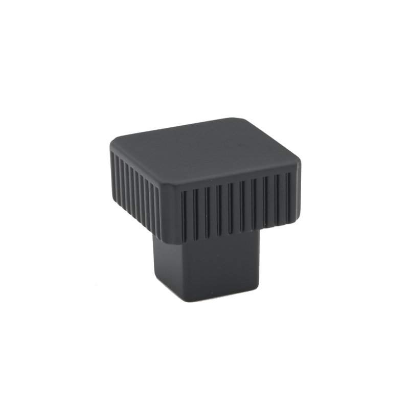 Bouton carré Quadrato de longueur 5/4 po, Noir mat