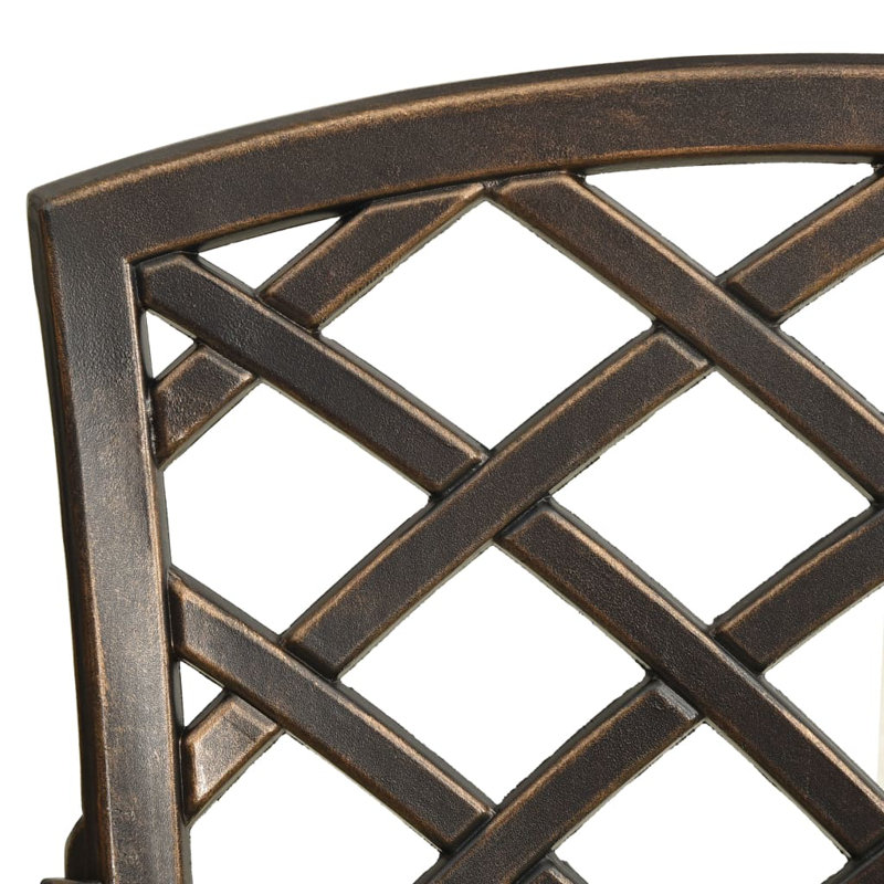 Menthe Round 4 - Person Aluminum Dining Set, Bronze, 29.1" H x 35.4" W x 35.4" D