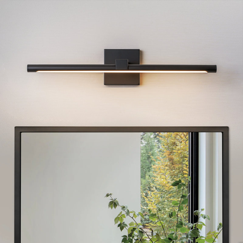 Dimmable LED Hardwired Aluminum Wall Sconces, Matte Black