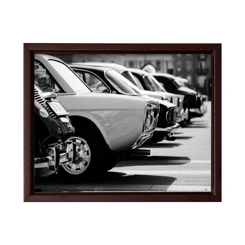 Parked Classic Cars, Cadre noir, Affiche, H 16 po x l 20 po