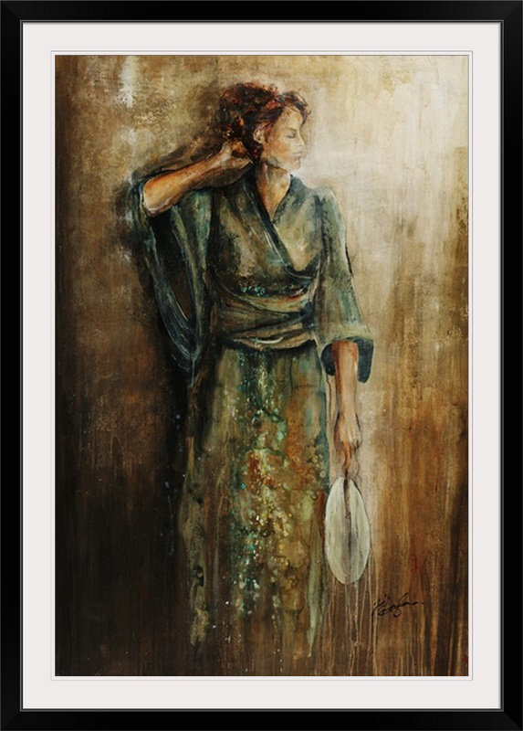'american geisha' imprimer, Noir encadré, 26" H x 20" lx 1" p