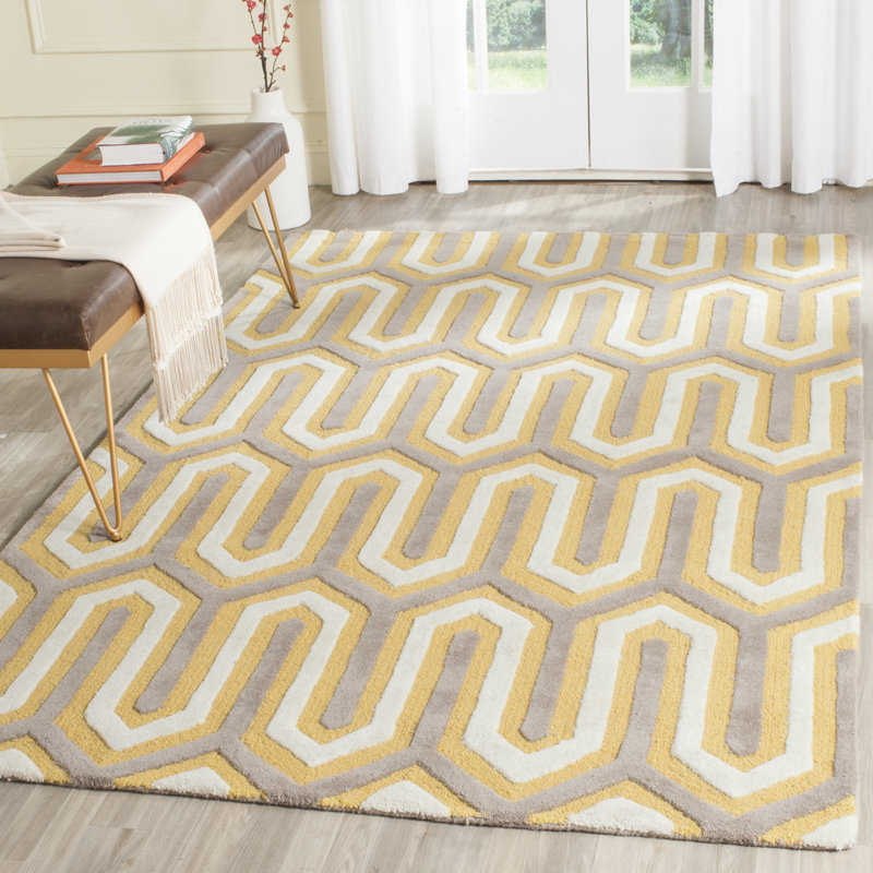 Altair Geometric Wool Hand Woven Area Rug, Rectangle 122 x 183 cm