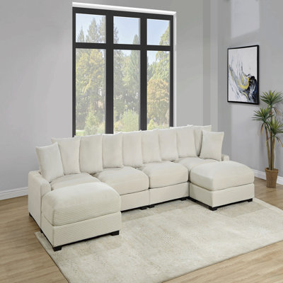 Living Room Furniture Right Arm Facing Chair Beige Corduroy 1Pc Chair W Pillows Soft Cushion Wood Legs