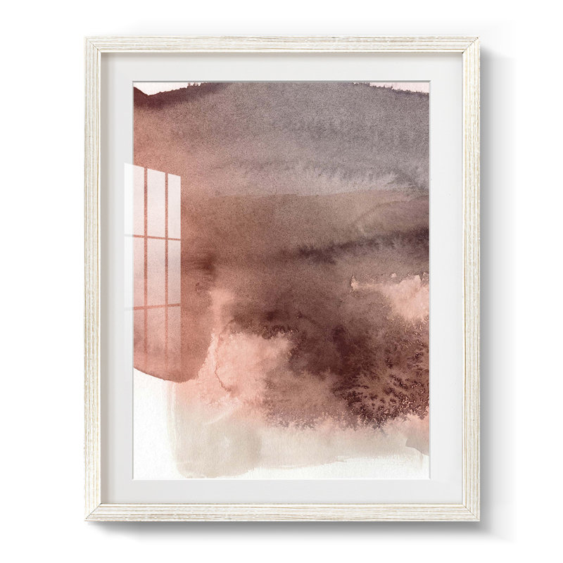 Red Ochre abstrait II - impression encadrée, H 28,5 po x l 20,5 po, Blanc