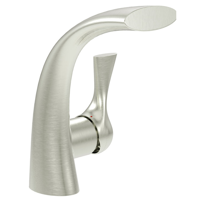 Robinet de salle de bain à poignée simple avec drain Twist Collection - nickel brossé, Nickel brossé