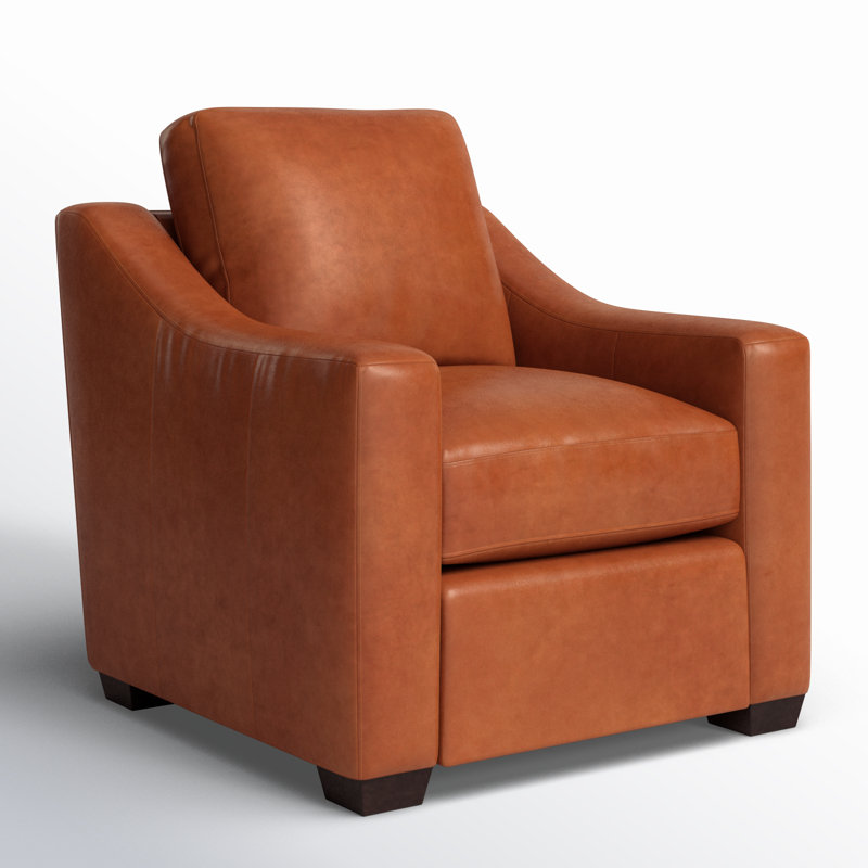 Cranbrook Upholstered Armchair, Bruno Canyon Genuine Leather