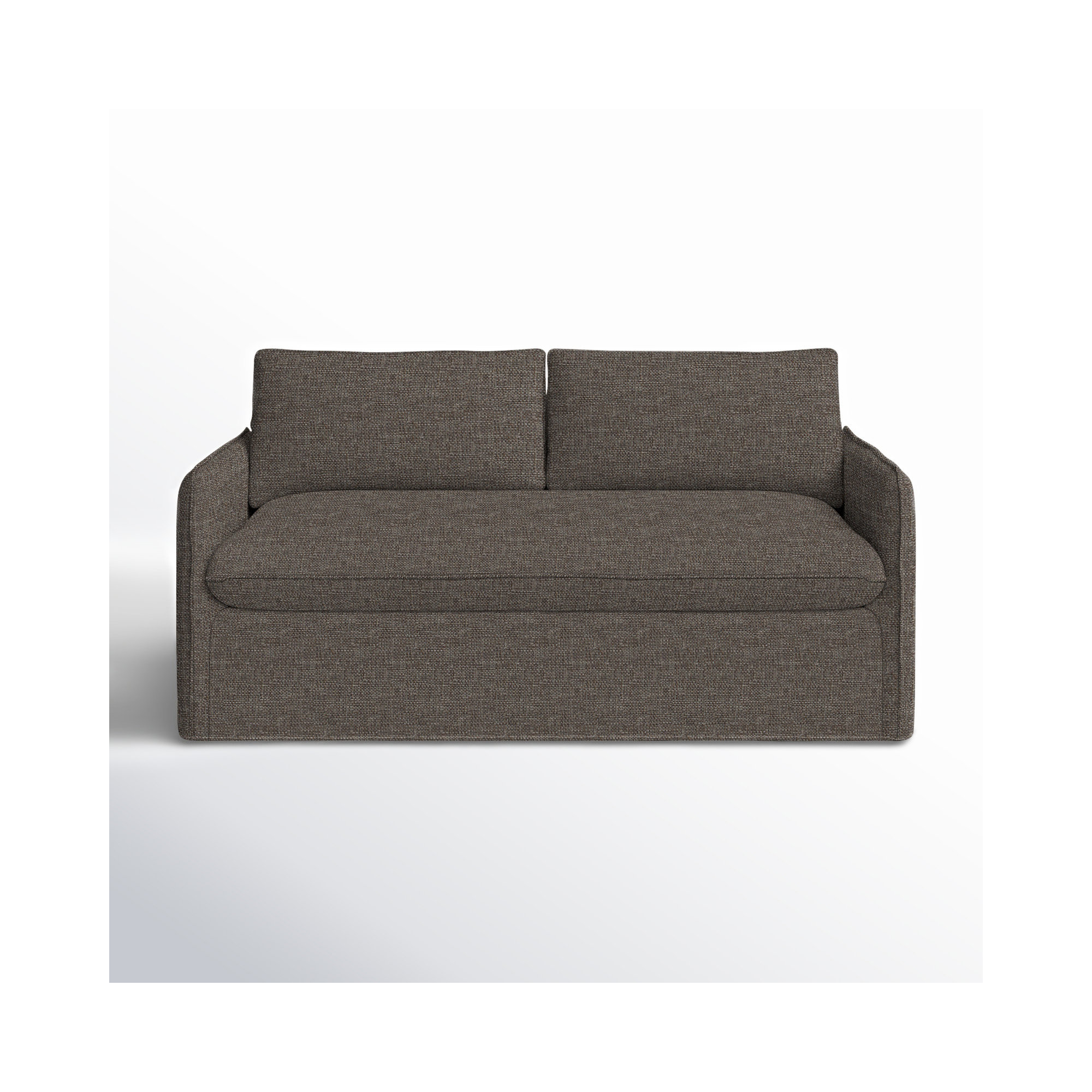 Bellatrix 72'' Upholstered Loveseat, Drusky Charcoal Sustain® Basketweave