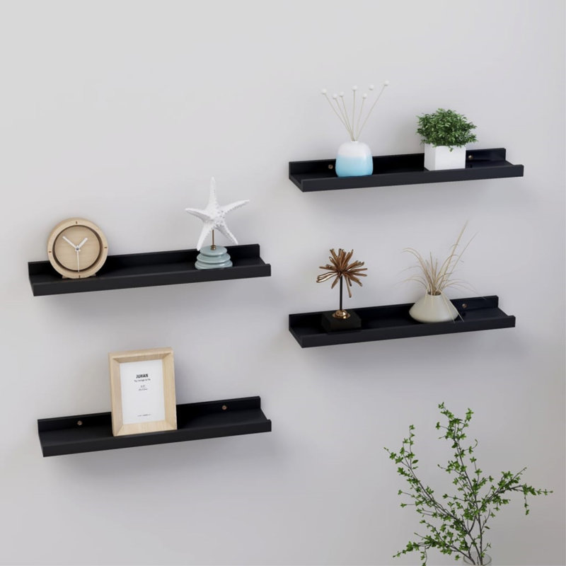 Floating Shelf, 1.2'' H x 15.7'' W x 3.5'' D, Black