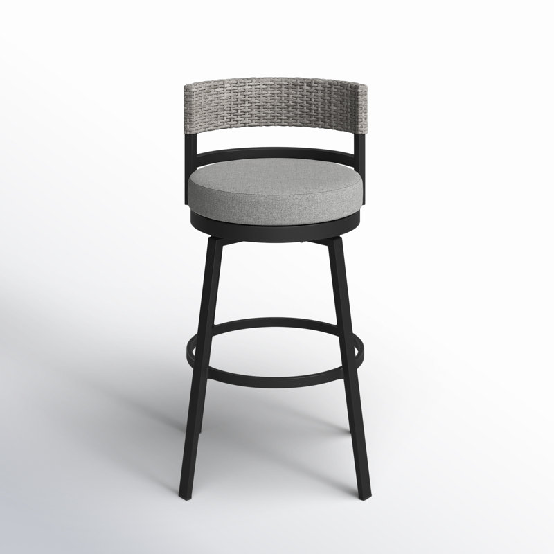 Chave 26" Patio Bar Stool with Cushion, Counter (26" Seat Height)