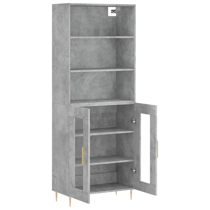 180cm H x 70cm W Bookcase, Concrete grey
