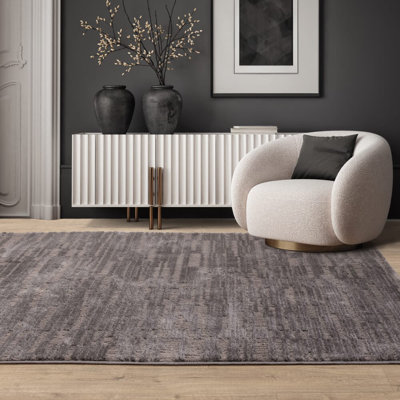 Deral Geometric Grey Area Rug