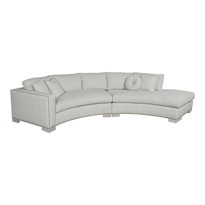 Bennett By Michael Weiss Chaise Sectional, Callaloo Cotton Linen Blend, Dove Gray, Yes