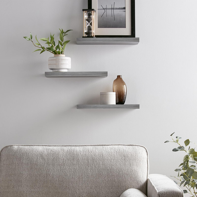 Ensemble de 3 tablettes flottantes, Gris