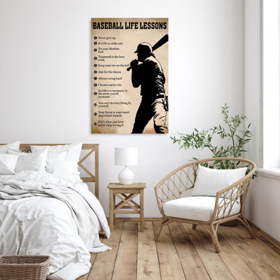 «Dorita Baseball Life Lessons On», impression sur toile