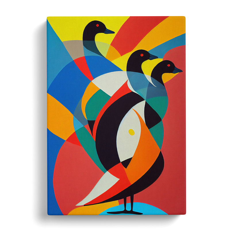 Goose Painting Abstract - Wrapped Canvas, 76cm H x 50cm W x 3cm D