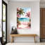 Art mural côtier tropical de plage rose-129150845